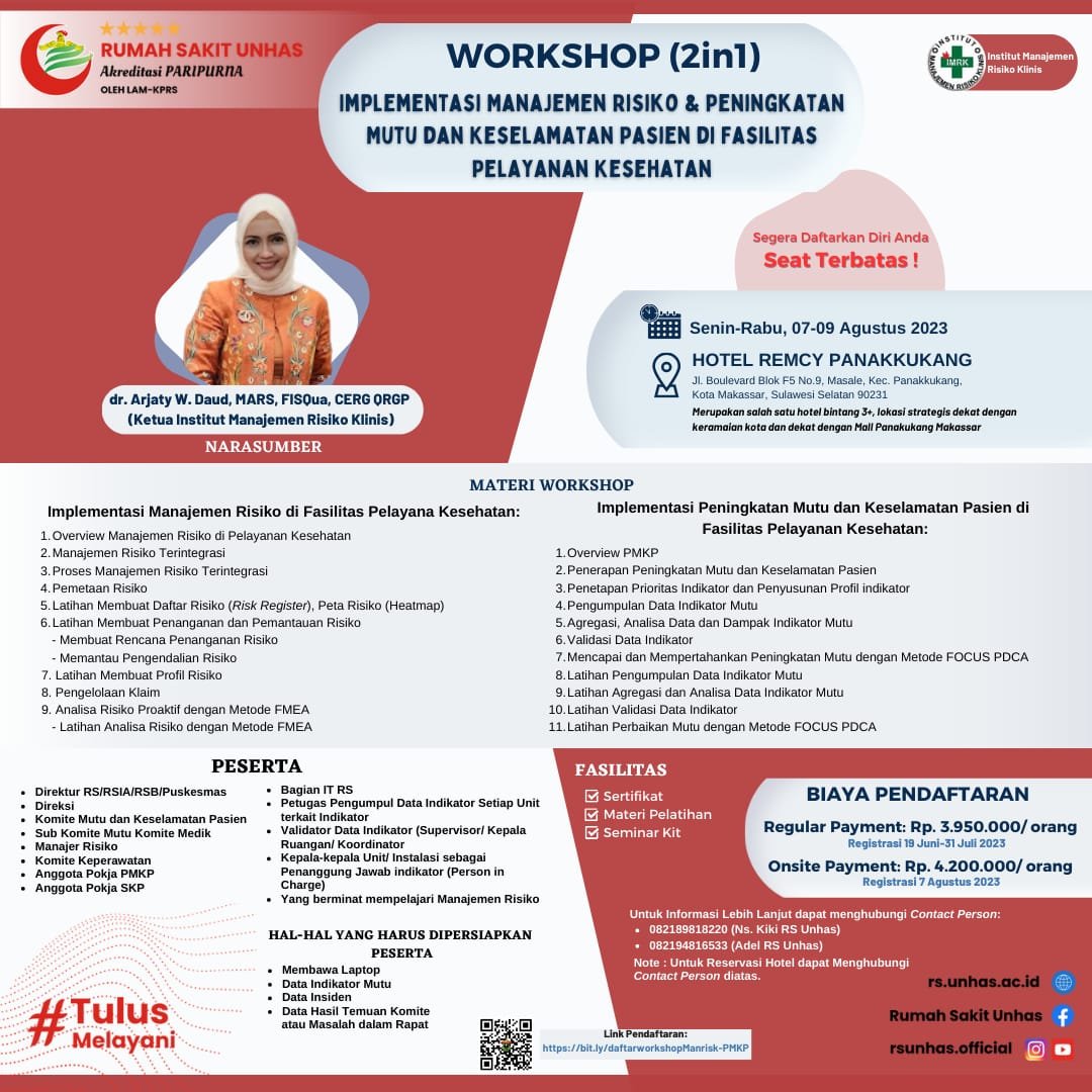 Workshop 2in1 Manajemen Risiko dan PMKP